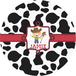 Cowprint w/Cowboy Multipurpose Round Labels - 1" (Personalized)