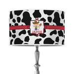 Cowprint w/Cowboy 12" Drum Lamp Shade - Poly-film (Personalized)