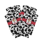 Cowprint w/Cowboy Can Cooler (tall 12 oz) - Set of 4 (Personalized)