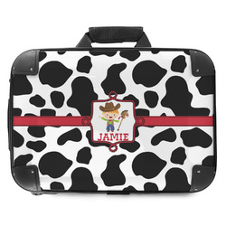 Cowprint w/Cowboy Hard Shell Briefcase - 18" (Personalized)