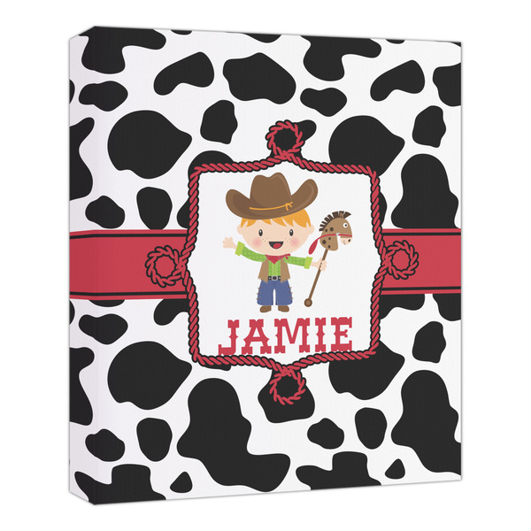 Custom Cowprint w/Cowboy Canvas Print - 20x24 (Personalized)