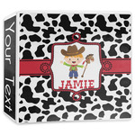 Cowprint w/Cowboy 3-Ring Binder - 3 inch (Personalized)