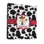 Cowprint w/Cowboy 3 Ring Binder - Full Wrap - 1" (Personalized)