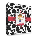 Cowprint w/Cowboy 3 Ring Binder - Full Wrap - 2" (Personalized)