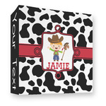 Cowprint w/Cowboy 3 Ring Binder - Full Wrap - 3" (Personalized)