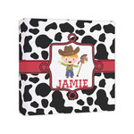 Cowprint w/Cowboy Canvas Print - 8x8 (Personalized)