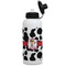 Cowprint w/Cowboy Aluminum Water Bottle - White Front