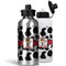 Cowprint w/Cowboy Aluminum Water Bottles - MAIN (white &silver)