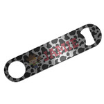 Cowprint w/Cowboy Bar Bottle Opener - Silver w/ Name or Text