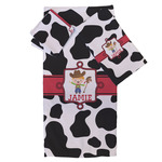 Cowprint w/Cowboy Bath Towel Set - 3 Pcs (Personalized)