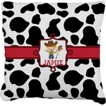 Cowprint w/Cowboy Faux-Linen Throw Pillow 20" (Personalized)