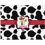 Cowprint w/Cowboy Woven Fabric Placemat - Twill w/ Name or Text