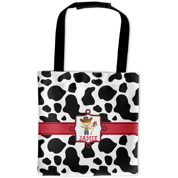 Custom Cowprint w/Cowboy Auto Back Seat Organizer Bag (Personalized)