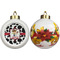 Cowprint w/Cowboy Ceramic Christmas Ornament - Poinsettias (APPROVAL)