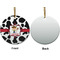 Cowprint w/Cowboy Ceramic Flat Ornament - Circle Front & Back (APPROVAL)