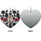 Cowprint w/Cowboy Ceramic Flat Ornament - Heart Front & Back (APPROVAL)