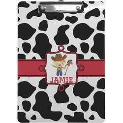 Cowprint w/Cowboy Clipboard (Letter Size) (Personalized)