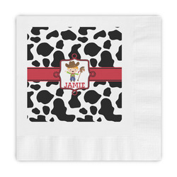 Cowprint w/Cowboy Embossed Decorative Napkins (Personalized)