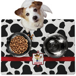 Cowprint w/Cowboy Dog Food Mat - Medium w/ Name or Text