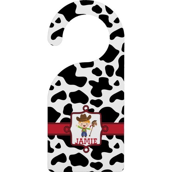 Custom Cowprint w/Cowboy Door Hanger (Personalized)