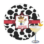 Cowprint w/Cowboy Printed Drink Topper - 3.25" (Personalized)