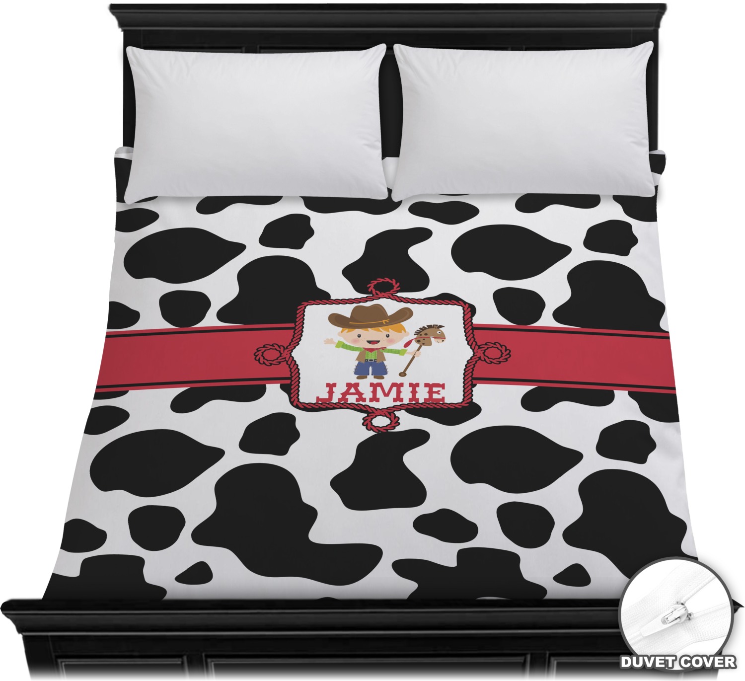 Cowprint W Cowboy Duvet Cover Personalized Youcustomizeit