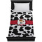 Cowprint w/Cowboy Duvet Cover - Twin - On Bed - No Prop