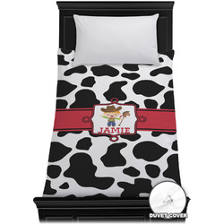 Cowprint w/Cowboy Duvet Cover - Twin XL (Personalized)