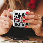 Cowprint w/Cowboy Double Shot Espresso Cup - Single (Personalized)