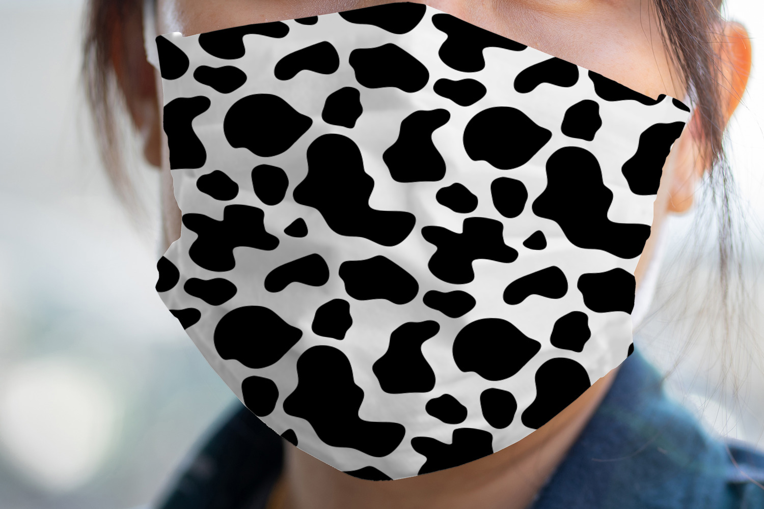 Cowprint w/Cowboy Face Mask Cover (Personalized) - YouCustomizeIt