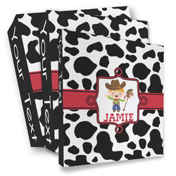 Cowprint w/Cowboy 3 Ring Binder - Full Wrap (Personalized)