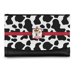 Cowprint w/Cowboy Genuine Leather Women's Wallet - Small (Personalized)