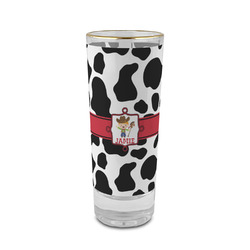 Cowprint w/Cowboy 2 oz Shot Glass - Glass with Gold Rim (Personalized)