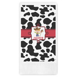 Cowprint w/Cowboy Guest Napkins - Full Color - Embossed Edge (Personalized)