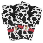 Cowprint w/Cowboy Jersey Bottle Cooler - Set of 4 (Personalized)