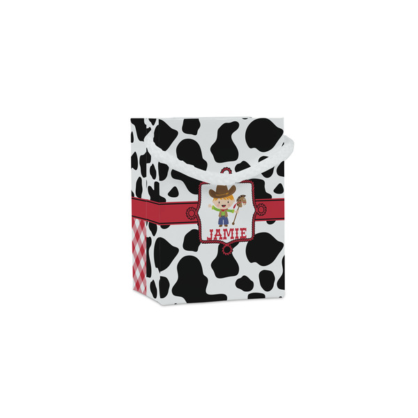 Custom Cowprint w/Cowboy Jewelry Gift Bags - Matte (Personalized)