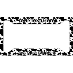 Cowprint w/Cowboy License Plate Frame - Style A (Personalized)