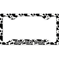 Cowprint w/Cowboy License Plate Frame - Style C (Personalized)
