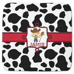 Cowprint w/Cowboy Memory Foam Bath Mat - 48"x48" (Personalized)