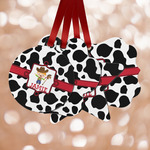 Cowprint w/Cowboy Metal Ornaments - Double Sided w/ Name or Text