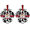 Cowprint w/Cowboy Metal Paw Ornament - Front and Back