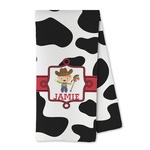 Cowprint w/Cowboy Kitchen Towel - Microfiber (Personalized)