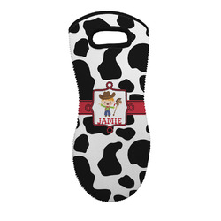 Cowprint w/Cowboy Neoprene Oven Mitt - Single w/ Name or Text