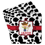Cowprint w/Cowboy Paper Coasters w/ Name or Text