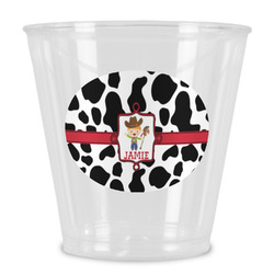 Cowprint w/Cowboy Plastic Shot Glass (Personalized)