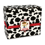 Cowprint w/Cowboy Wood Recipe Box - Full Color Print (Personalized)