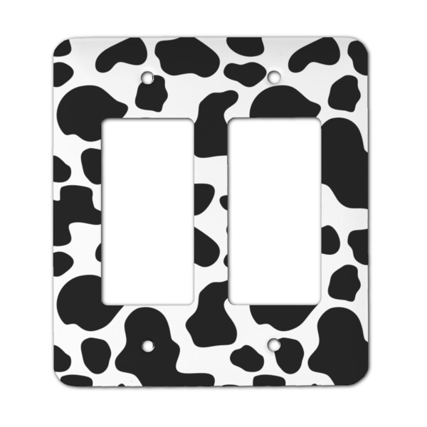 Custom Cowprint w/Cowboy Rocker Style Light Switch Cover - Two Switch