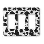 Cowprint w/Cowboy Rocker Style Light Switch Cover - Three Switch