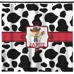 Cowprint w/Cowboy Shower Curtain - 71" x 74" (Personalized)