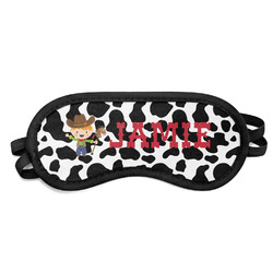 Cowprint w/Cowboy Sleeping Eye Mask - Small (Personalized)